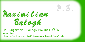 maximilian balogh business card